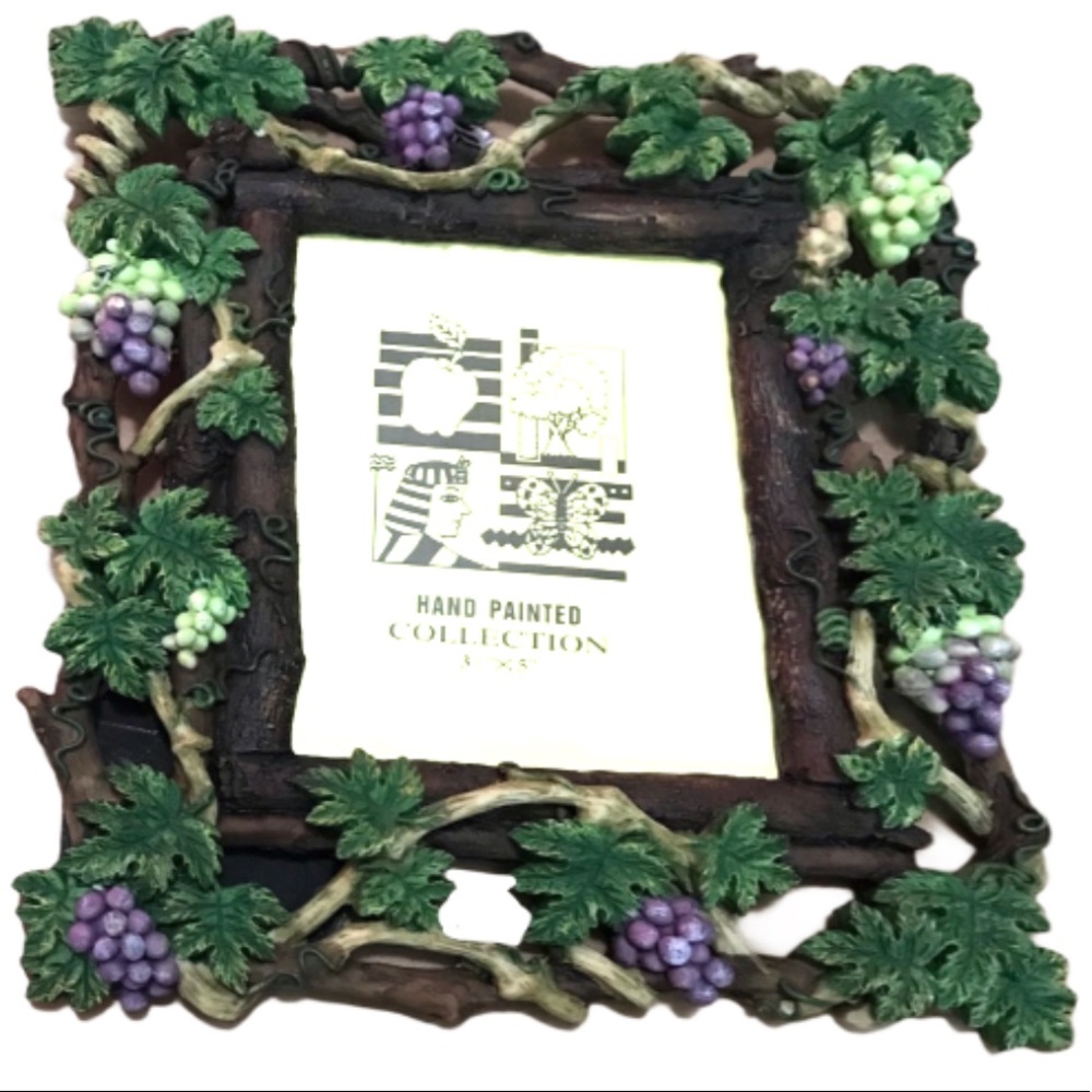 Hand painted grape wove picture frame